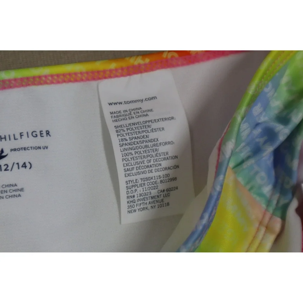 Tommy Hilfiger Big Girls Logo Print Ombre‎ Bikini 2 Piece Set - Size L (12-14)